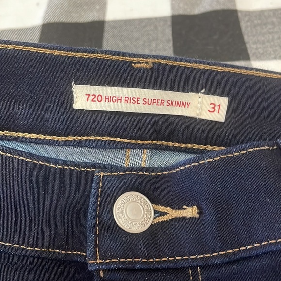 EXC! Levi's 720 High Rise Super Skinny Jeans Women's 31 x 29 Dark Indigo Soft - Picture 8 of 10